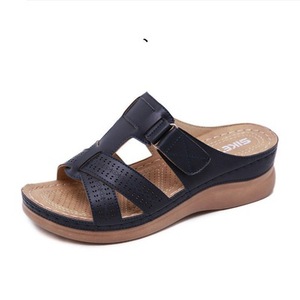Sandali con Zeppa Estivi da <span class=keywords><strong>Donna</strong></span>, Sandali Ortopedici Premium a Punta Aperta, <span class=keywords><strong>Scarpe</strong></span> Retrò Antiscivolo in Vera Pelle, Calzature Casual da <span class=keywords><strong>Donna</strong></span> - Product Image 3