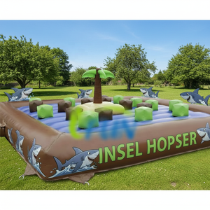 Insel Hopser PVC gonflable Houblon Sea Island Escape Survival Game / Tropical Bouncy Pad pour la fête des enfants - Product Image 1