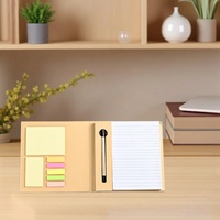 Ensemble de carnets en papier kraft écologique personnalisés, bloc-notes adhésifs, bloc-notes imprimé en sérigraphie, cadeaux promotionnels minimalistes