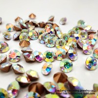 Matériaux de bricolage fournis directement par le fabricant : Strass en vrac cristal AB irisés, forme satellite, style à tige