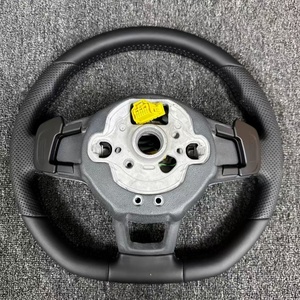 <span class=keywords><strong>Volante</strong></span> <span class=keywords><strong>deportivo</strong></span> para Volkswagen <span class=keywords><strong>VW</strong></span> Golf Mk7 GTI Golf R Polo GTE Passat Jetta <span class=keywords><strong>Volante</strong></span> de cuero negro completo - Product Image 5