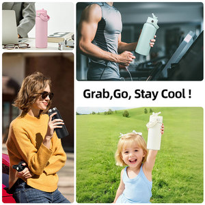 Botella de Agua Aislada Personalizada OEM de 32oz, Libre de BPA, con Tapa con Cierre y Popote, Tapa Deslizante Antipolvo, Frasco de Acero Inoxidable - Product Image 5