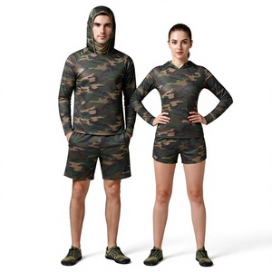 Sudadera con capucha de pesca unisex con estampado de camuflaje, 100% poliéster, UPF 50, de secado rápido, manga larga, con estampado digital, fina. - Product Image 1