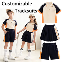 Ensemble d'uniformes scolaires personnalisés pour la maternelle, style britannique, polo à manches courtes pour enfants, jupe, short, kit avec logo personnalisé, fabrication OEM