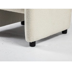 Fauteuil individuel <span class=keywords><strong>en</strong></span> <span class=keywords><strong>tissu</strong></span> blanc de style <span class=keywords><strong>scandinave</strong></span> de qualité supérieure, personnalisable par l'usine Anji, pour la détente et le loisir - Product Image 2