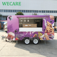Remorque de bar mobile WECARE entièrement équipée pour la vente de glaces, café, hot-dogs, pizzas et autres snacks, avec cuisine complète.