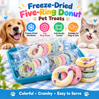 Friandises pour chiens en forme de donuts à cinq anneaux lyophilisés, vente en gros, pour chiots, chiens de petite, moyenne et grande taille, récompense d'entraînement, collation pour animaux de compagnie