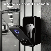 Boîte à clés antivol Tuya Ttlock en alliage de zinc, murale, sécurisée, avec contrôle par mot de passe, empreinte digitale et carte pour porte en verre