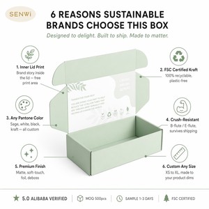 Custom Eco Mailer <strong>Box</strong> with Inner Lid Print Corrugated Shipping <strong>Box</strong> for Skincare Beauty <strong>Wellness</strong> <strong>Subscription</strong> Brand - Product Image 2