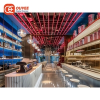 Présentoir de sol pour exportateurs, Projet clé en main pour café, Magasin de café multi-niveaux en plexiglas