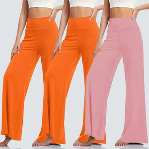 Pantalon de yoga taille haute YIYI pour femme, coupe large unie, extensible, sans couture, legging droit confortable, respirant, pour le sport - Product Image 4