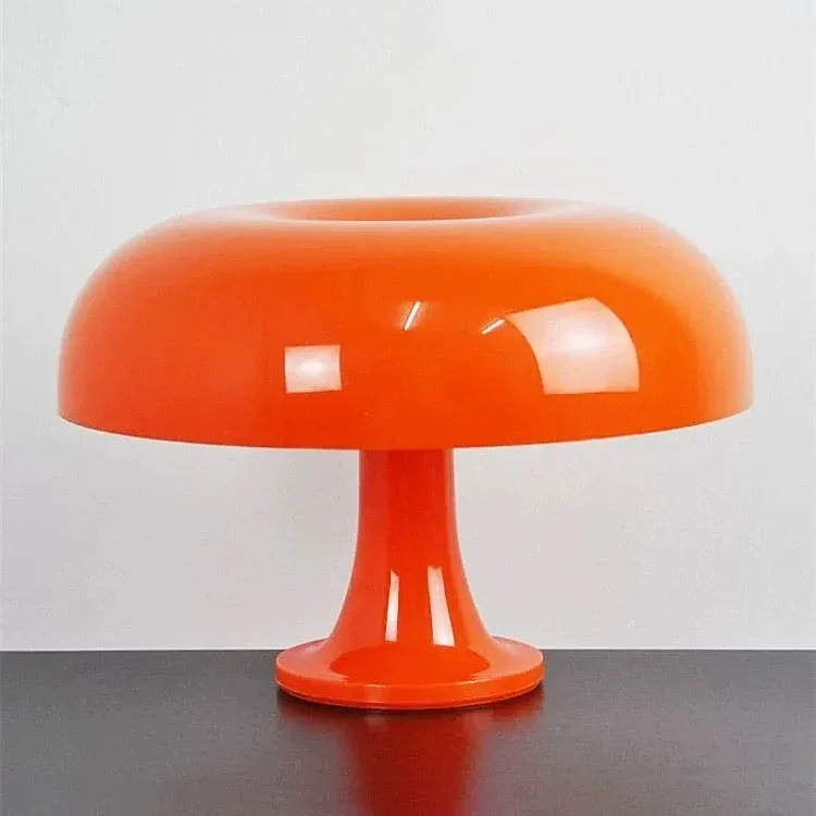 อิตาลีออกแบบ LED เห็ดโคมไฟตั้งโต๊ะบรรยากาศเดสก์ท็อปโคมไฟ LED เห็ดสีส้มตกแต่งแสง