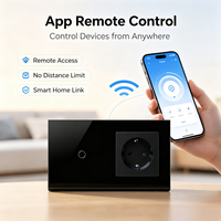UBARO – interrupteur intelligent WiFi, prise murale EU, panneau tactile en verre trempé, commande vocale, Alexa Google Home Smart Life, 1 canal, 250V, 16A