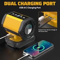 Speaker Bluetooth Nirkabel Portabel Cocok untuk Baterai DeWALT 20v Max dengan Pengisian Daya USB-A/C untuk Lokasi Kerja, Berkemah & Pesta