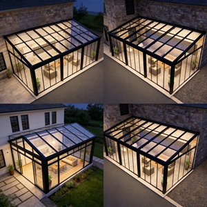 Veranda di Lusso con Tetto Rigido in Vetro e Telaio in Alluminio, Stanza Esterna Impermeabile per Tutte le Stagioni - Product Image 3