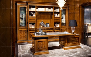 Mobili per ufficio di lusso di alta qualità scrivanie per ufficio in legno per la casa e sedie in <span class=keywords><strong>pelle</strong></span> nera - Product Image 6