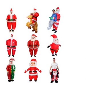Costume gonflable de <span class=keywords><strong>Père</strong></span> Noël amusant pour Noël, tenue de spectacle gonflable à chevaucher pour adultes, fête et carnaval - Product Image 1
