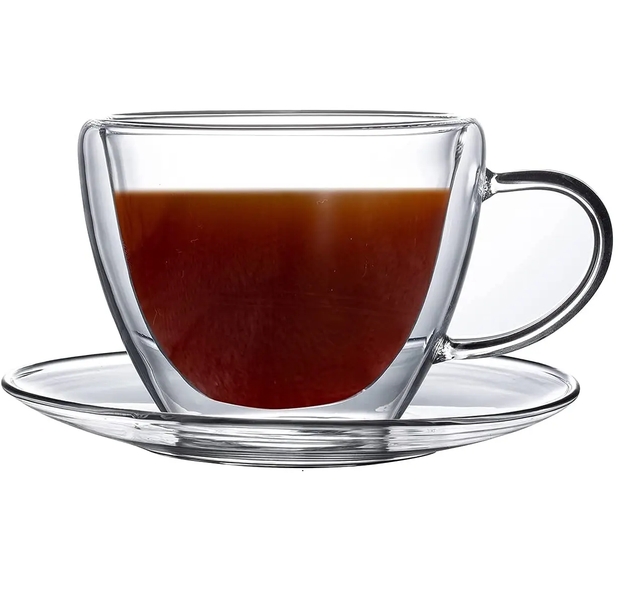 150ML 250ML clair isolé Borosilicate verrerie tasse à thé tasse à thé en verre à double paroi avec plaque