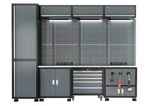 Nouvelle armoire de travail de bureau moderne avec 11 tiroirs, capacité de charge lourde de 150 kg, Outstar CT-05 pour atelier, garage - Product Image 2