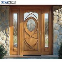 XIYATECH porte d'entrée avant robuste verre dépoli inséré moderne maison chambre Design intérieur portes en bois