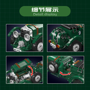Modèle de voiture classique Yuxing Model <span class=keywords><strong>King</strong></span> Flagship Store 2025, nouveau modèle de <span class=keywords><strong>jouet</strong></span> de voiture classique, ensemble éducatif créatif en plastique ABS de 40 pièces - Product Image 3