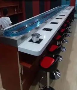 Хорошее Качество, Индивидуальный размер, вращающийся конвейер для суши с роботом для доставки еды