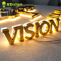 Enseigne de devanture XDsign à grandes lettres, logo mural extérieur pour entreprise, enseigne de salon, enseigne commerciale 3D, décoration LED rétroéclairée