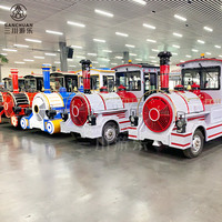 Train touristique sans rail électrique/essence/diesel de grande capacité 1 locomotive + 3 voitures 27 places
