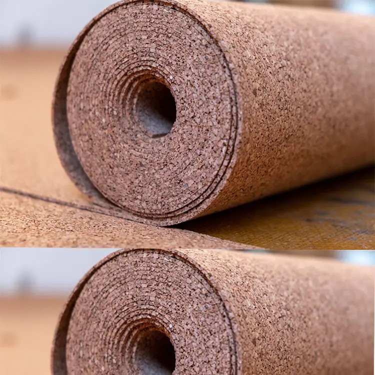 LEECORK Factory Price Cork Flooring Underlayment Natural Cork Underlay 1- 8mm Sound insulation Cork Underlayment