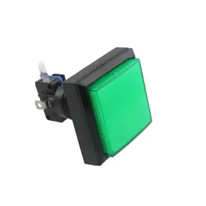 Green Square 51*51mm Game Machine Switch With Light Wholesale Game Push Button