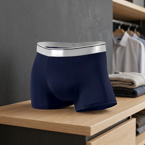 Calzoncillos Boxer de Nailon y Elastano para Hombre, Cintura Alta, Transpirables, de Punto, de Secado Rápido, Ropa Interior Deportiva, Elástica, Larga - Product Image 3