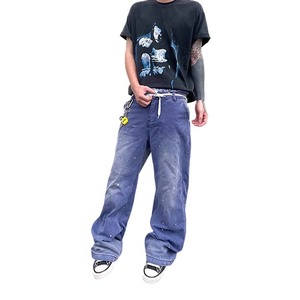 Vêtement Finch personnalisé en détresse lavage à l'acide soleil délavé teinture canard toile violet Cargo travail <span class=keywords><strong>jean</strong></span> droit <span class=keywords><strong>français</strong></span> travail pantalon - Product Image 3