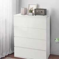 Commodes modernes à 4 tiroirs pour la chambre à coucher, bacs de rangement pour tiroirs, commodes pour placard, blanc