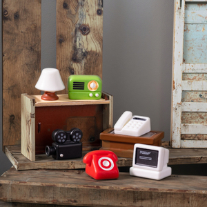 A granel kawaii dibujos animados resina radio reloj despertador proyector <span class=keywords><strong>teléfono</strong></span> lámpara ordenador fijo 3D mini estatuilla niños juguete fabricante - Product Image 1