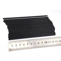 Pailles à boire jetables en plastique noir de 120 mm de longueur pour tous types de boissons froides