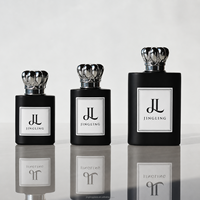 Flacon de parfum en verre noir mat de qualité supérieure 30 ml 50 ml 100 ml, logo personnalisé, emballage de luxe pour parfum, cosmétique exclusif avec boîte