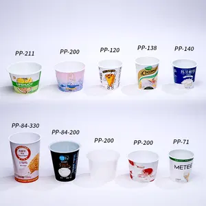 Iml 80Ml 90Ml 100Ml 120Ml 130Ml 140Ml Koffie Melk Thee Yoghurt Pp Wegwerp Plastic Beker Met Deksel