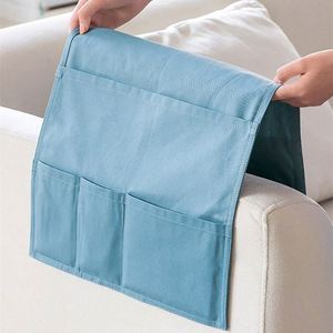 Nordic Home Canvas Art Multi-Functional <b>Storage</b> Bag Sofa Armrest Side Hanging <b>Remote</b> <b>Control</b> Access Fabric Material Living Room - Product Image 3