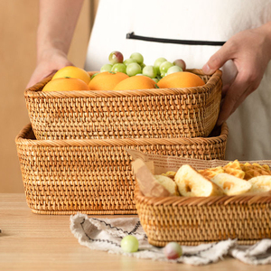 Woven Rectangular Knitting Rattan <strong>Storage</strong> <strong>Basket</strong> Vietnamese Rattan <strong>Basket</strong> Customized Eco-Friendly <strong>Wicker</strong> <strong>Basket</strong> - Product Image 2
