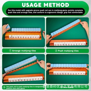 Supports de tuiles de Mahjong de luxe pliables en acrylique transparent sur mesure avec poussoir magnétique pour le divertissement - Vente en gros usine - Product Image 3