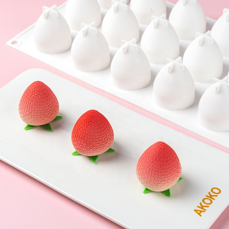 AKOKO 15 Strawberry Mousse Cake Silicone