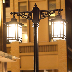 Outdoor Garden <b>Light</b> <b>Post</b> LED Iron Pole Glass Shade 2700K Warm White IP54 Weatherproof <b>Solar</b> Powered Motion Sensor 10-Year - Product Image 6