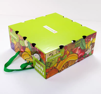 Boîte cadeau pliable écologique pour fruits avec impression de logo couleur personnalisée, panier en carton portable et ensemble cadeau de fruits