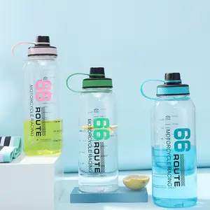 उच्च तापमान प्रतिरोधी पारदर्शी प्लास्टिक 1.5L बड़ी क्षमता वाली खेल पानी की बोतल कस्टम लोगो BPA मुक्त