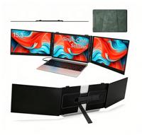 15,3 Zoll Tragbarer Monitor 1200P IPS FHD Dreifach-Laptop-Bildschirmerweiterung Ultra-Slim Typ-C Ein-Kabel-Plug & Play für Mac und Windows