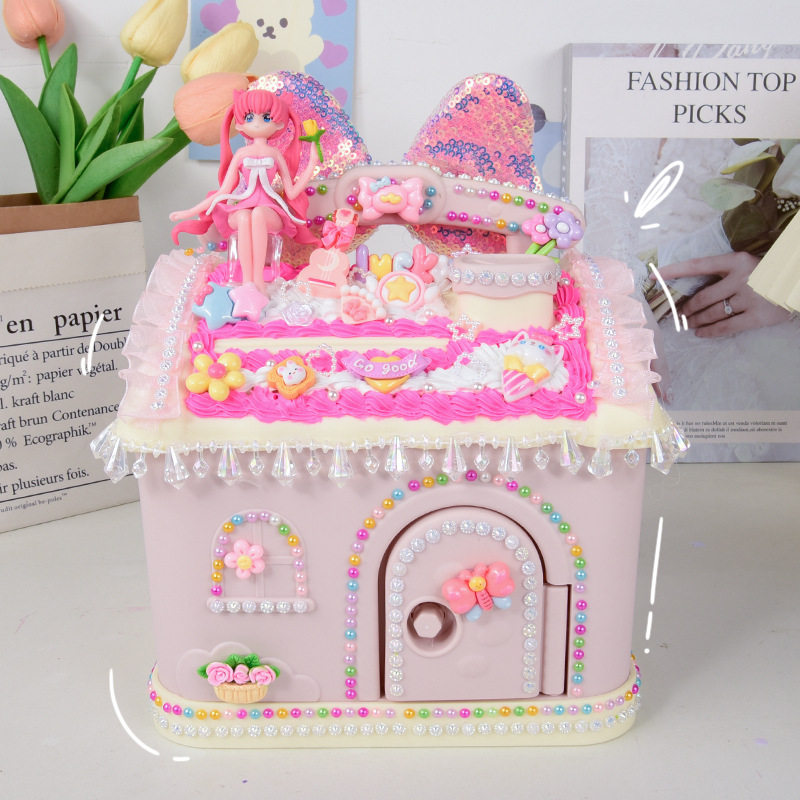 Tirelire petite amoureuse de l'argent-rose