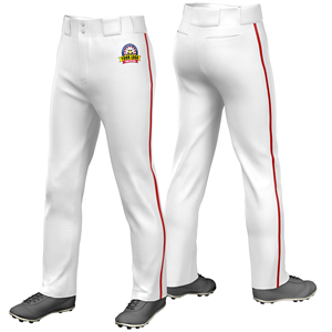 Pantaloni sportivi Anti-attrito bianchi della migliore qualità pantaloni della tuta stampati a squadre pantaloni da Baseball con Logo con nome ricamato personalizzato - Product Image 1
