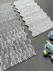 Carreaux de mosaïque en porcelaine <span class=keywords><strong>Chevron</strong></span> 10x43, design moderne, émail glacé, macaron, 6 mm d'épaisseur, pour murs intérieurs, Global Bridge Apartment - Product Image 4