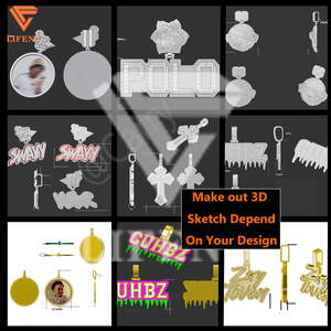 Liontin Moissanite Custom Berlian Baguette Lapis Emas Rose Perak 925 Bertabur Moissanite VVS Liontin Inisial Nama - Product Image 4