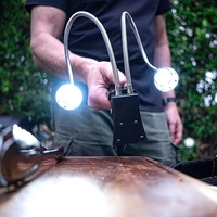 Lampe de barbecue LED double super lumineuse, flexible en alliage d'aluminium, col de cygne, pince robuste, accessoires de barbecue BBQ DRAGON GL1035